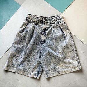 Vtg 80s Acid Washed Denim High Waist Shorts 26” Ma Players Sz S USA 90s